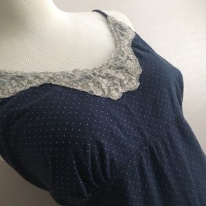 Maurices tank/camisole navy cream polka dot 2x